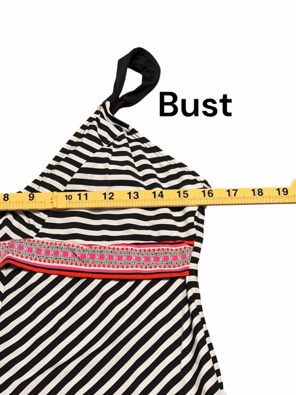 Gibson Latimer Black & White Striped Tankini with Pink Band - Picture 5 of 7